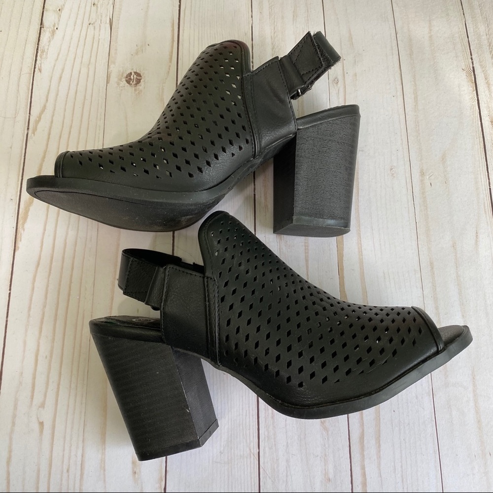 Chunky open toe sandals with ankle strap